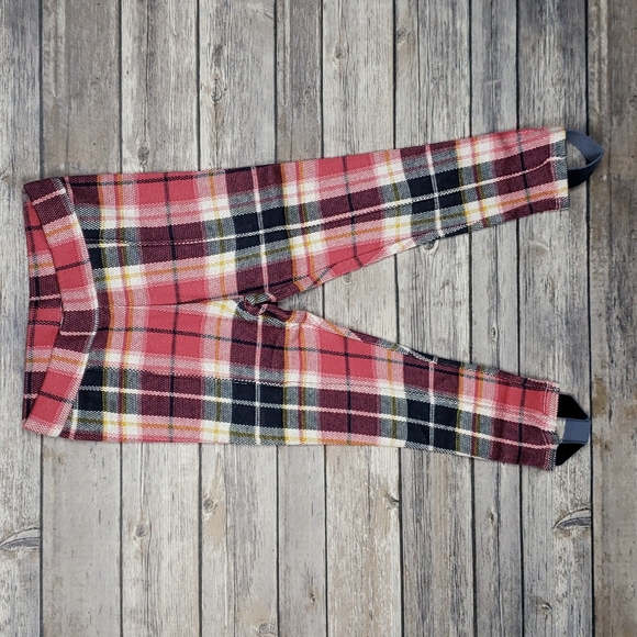 Janie and Jack Little Girls Striped Peplum Top & Plaid Stirrup Pants Set - Picture 5 of 8